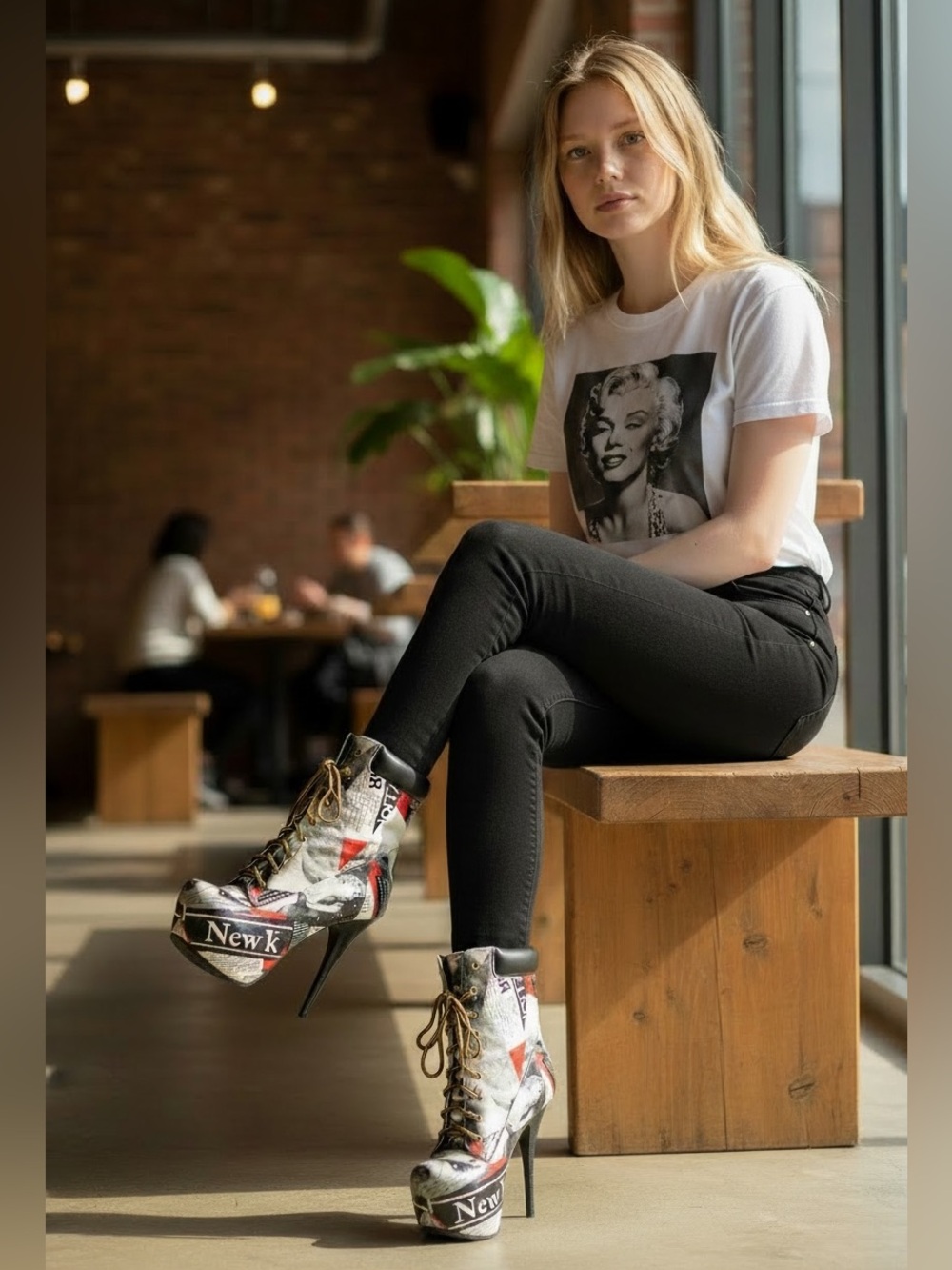 Limited edition HTF Shoe Republic Marilyn platform boots. Sz 5.5
